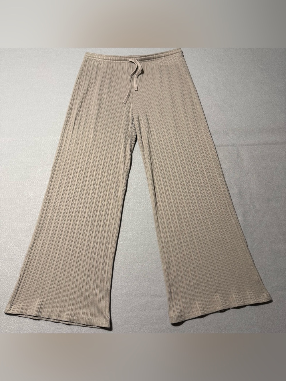 Abercrombie & Fitch Lounge Collection Ribbed Soft Sweatpants Size M Beige/Taupe